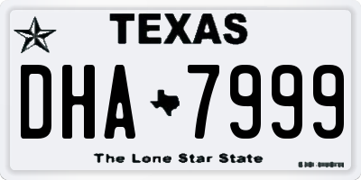 TX license plate DHA7999