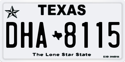 TX license plate DHA8115