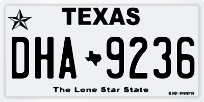TX license plate DHA9236