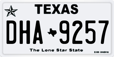 TX license plate DHA9257