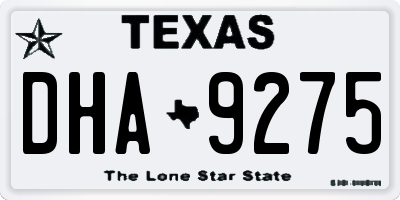 TX license plate DHA9275