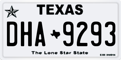 TX license plate DHA9293