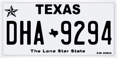 TX license plate DHA9294