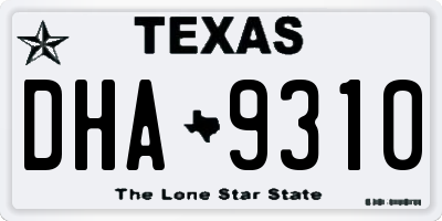 TX license plate DHA9310