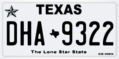 TX license plate DHA9322