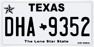 TX license plate DHA9352