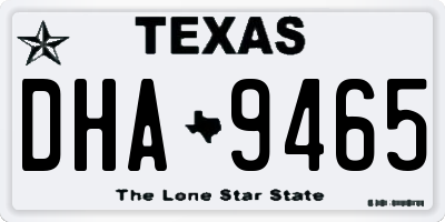 TX license plate DHA9465