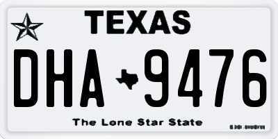 TX license plate DHA9476