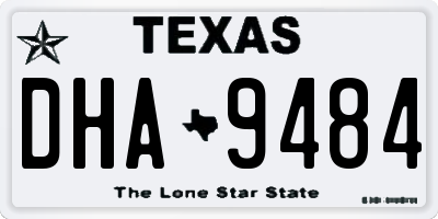 TX license plate DHA9484