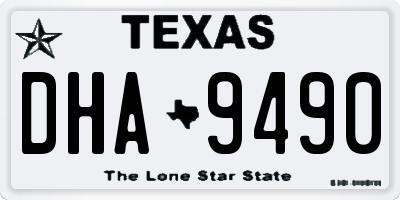 TX license plate DHA9490