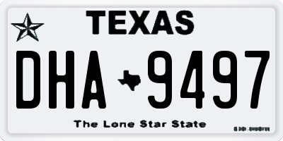 TX license plate DHA9497