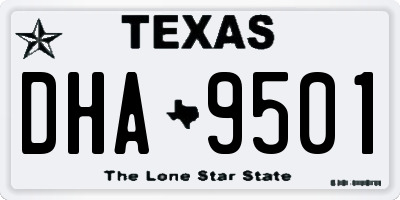 TX license plate DHA9501