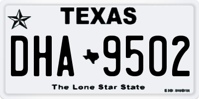 TX license plate DHA9502