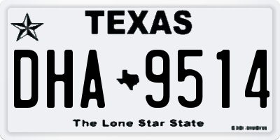 TX license plate DHA9514