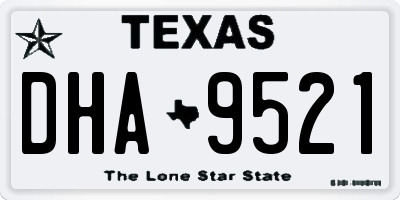TX license plate DHA9521