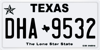 TX license plate DHA9532