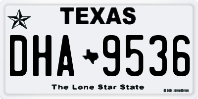 TX license plate DHA9536