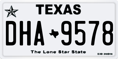 TX license plate DHA9578