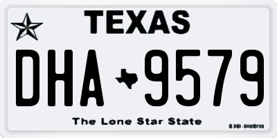 TX license plate DHA9579