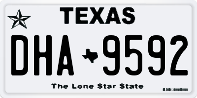 TX license plate DHA9592