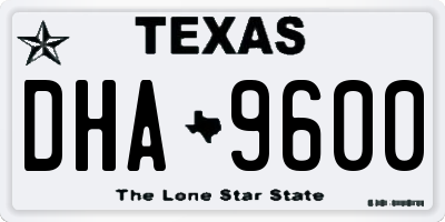TX license plate DHA9600