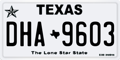 TX license plate DHA9603