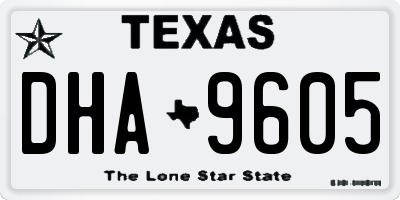 TX license plate DHA9605