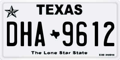 TX license plate DHA9612