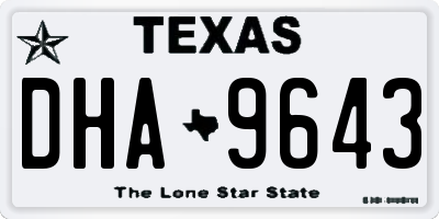TX license plate DHA9643