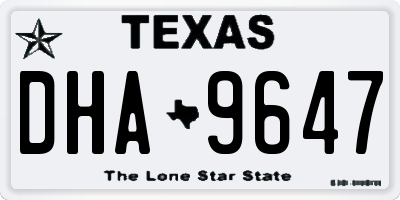 TX license plate DHA9647