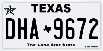 TX license plate DHA9672