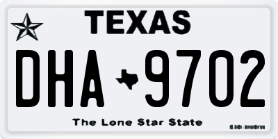 TX license plate DHA9702