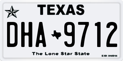 TX license plate DHA9712