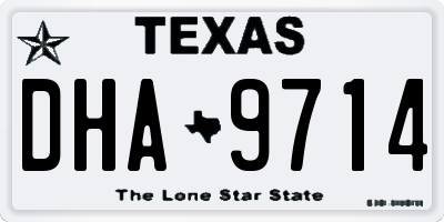TX license plate DHA9714