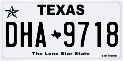 TX license plate DHA9718