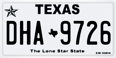 TX license plate DHA9726