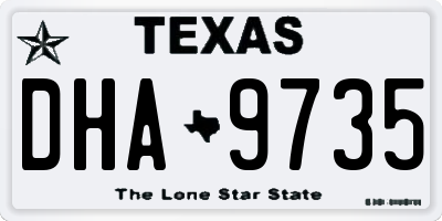 TX license plate DHA9735