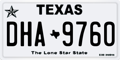 TX license plate DHA9760