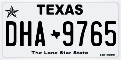 TX license plate DHA9765
