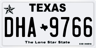 TX license plate DHA9766