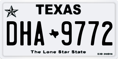 TX license plate DHA9772