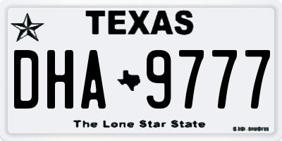 TX license plate DHA9777