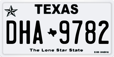 TX license plate DHA9782