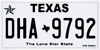TX license plate DHA9792