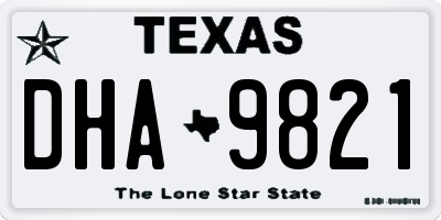 TX license plate DHA9821