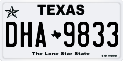TX license plate DHA9833