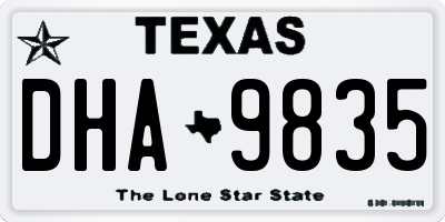 TX license plate DHA9835