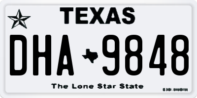 TX license plate DHA9848