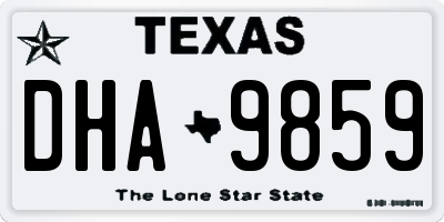 TX license plate DHA9859