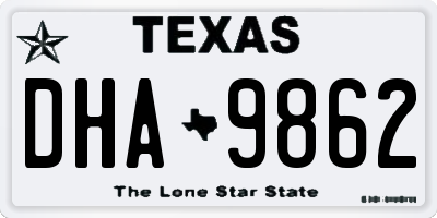 TX license plate DHA9862